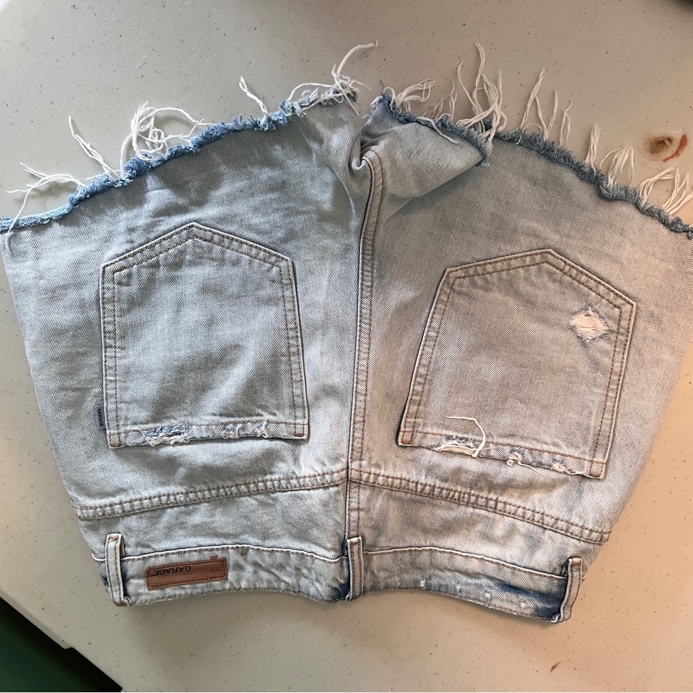 Garage Light Blue High Waist Denim Shorts